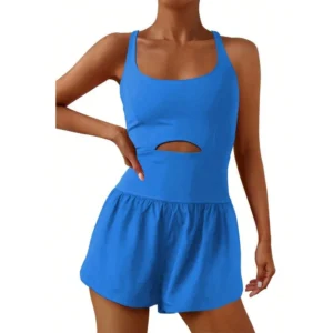 Women's Solid Color Back Waist V-Crossed