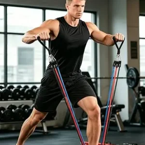 Exercise Bands/Workout Bands with Handles, Door Anchor, and Ankle Straps